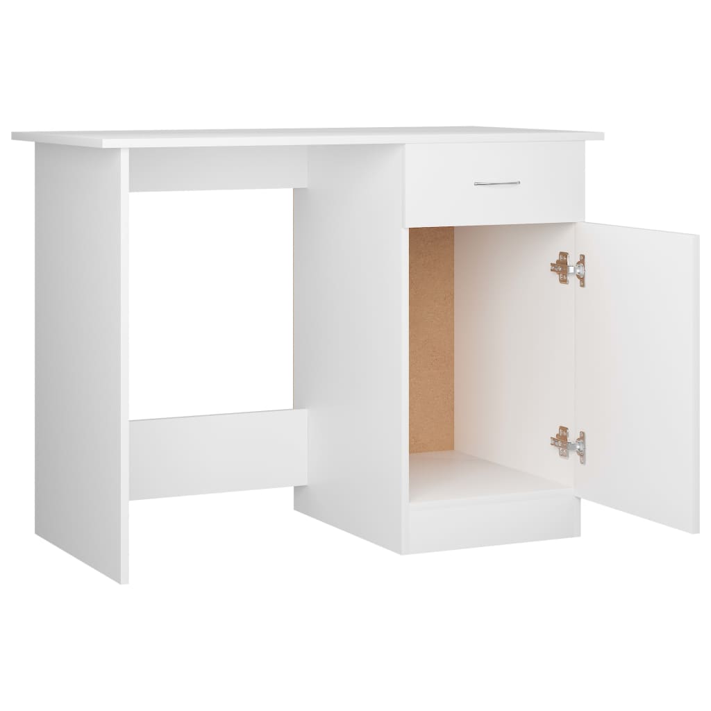 vidaXL fehér forgácslap íróasztal 100 x 50 x 76 cm