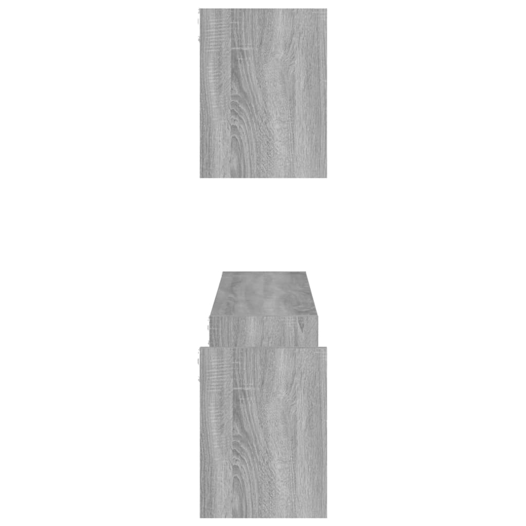 vidaXL 2 db szürke sonoma színű szerelt fa fali polc 100 x 15 x 20 cm
