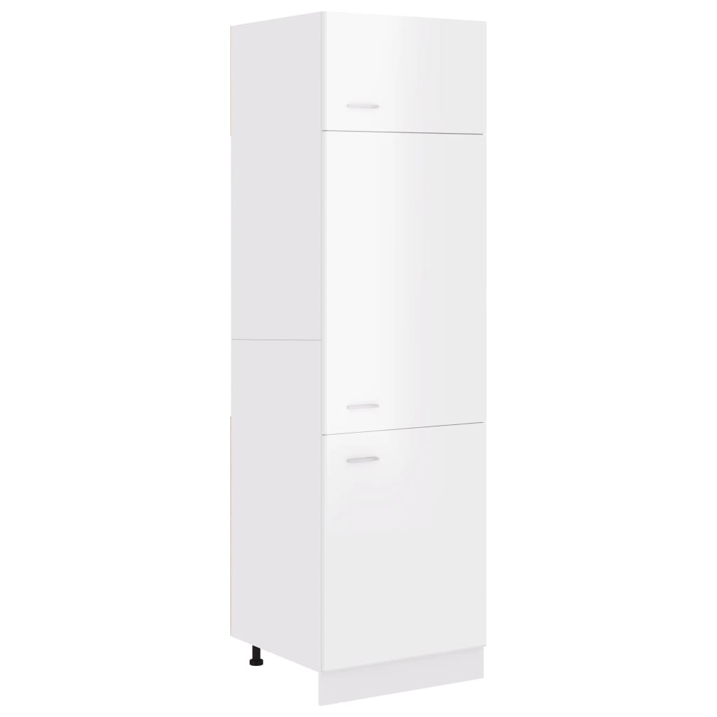 vidaXL magasfényű fehér forgácslap szekrény hűtőhöz 60 x 57 x 207 cm