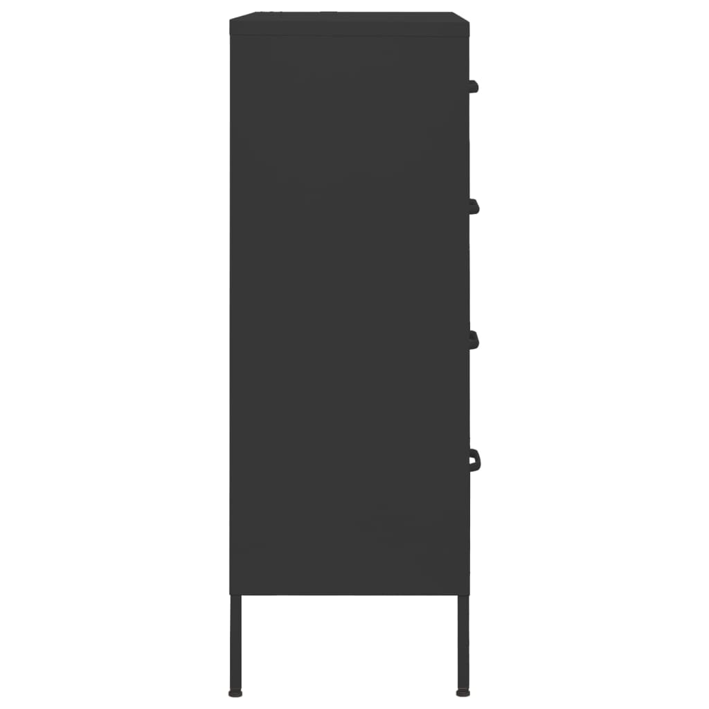 vidaXL fekete acél fiókos szekrény 80 x 35 x 101,5 cm