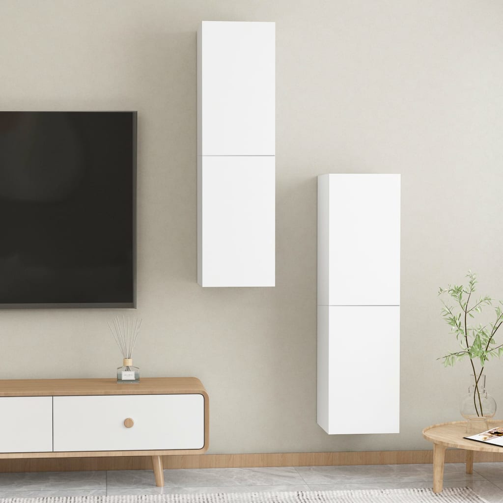 vidaXL 2 db fehér forgácslap TV-szekrény 30,5 x 30 x 110 cm