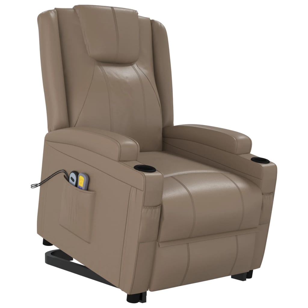 vidaXL cappuccino műbőr felállást segítő fotel