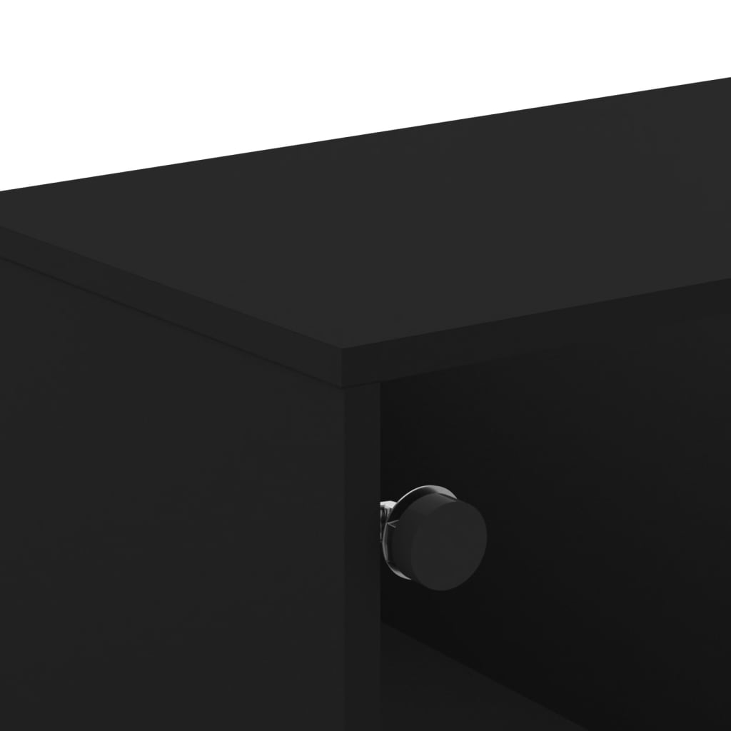 vidaXL fekete TV-szekrény üvegajtókkal 102 x 37 x 50 cm
