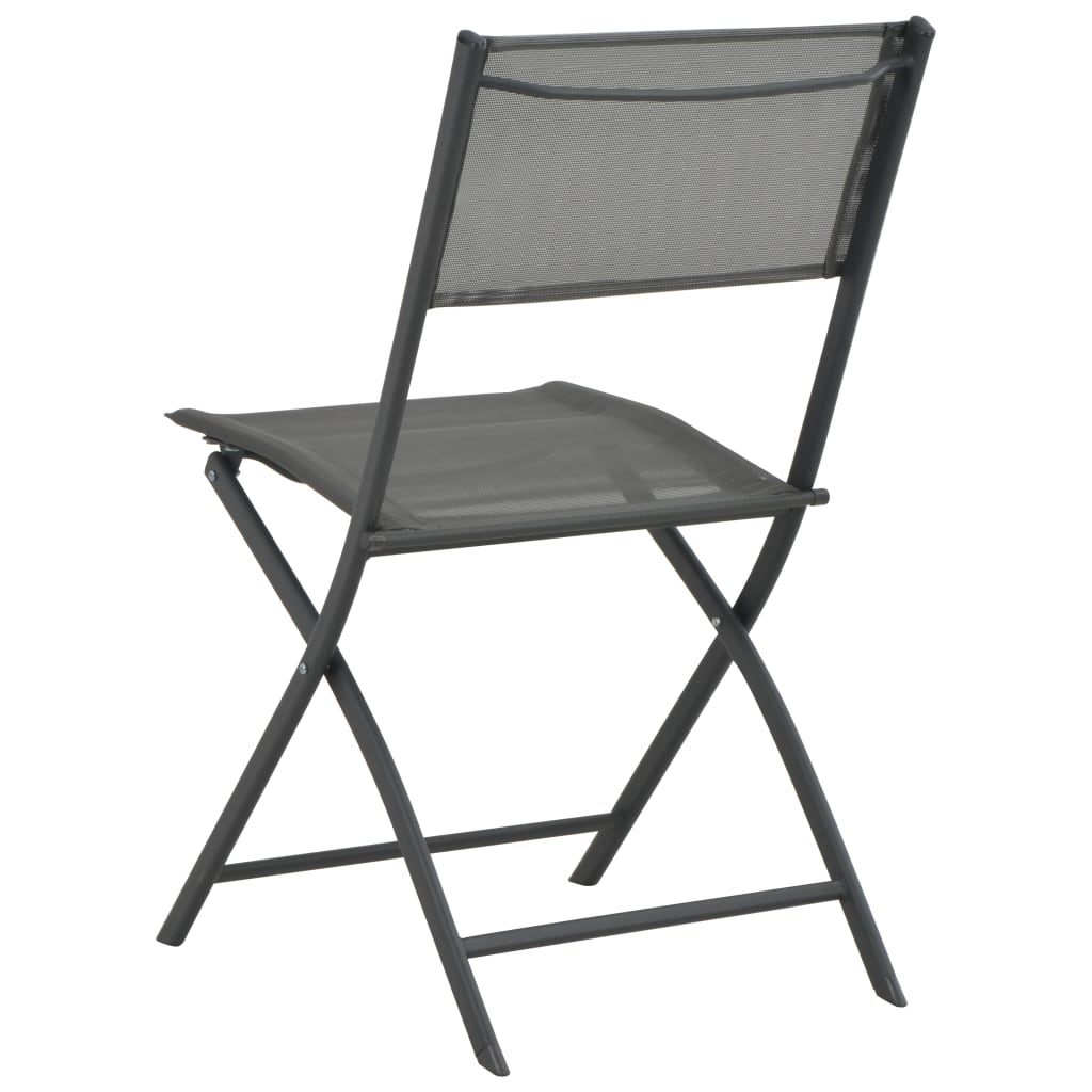 vidaXL 4 db szürke összecsukható acél és textilén kültéri szék