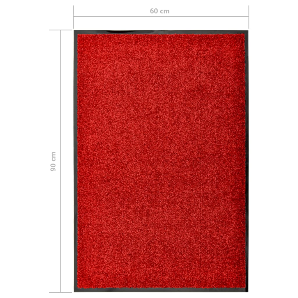 vidaXL piros kimosható lábtörlő 60 x 90 cm