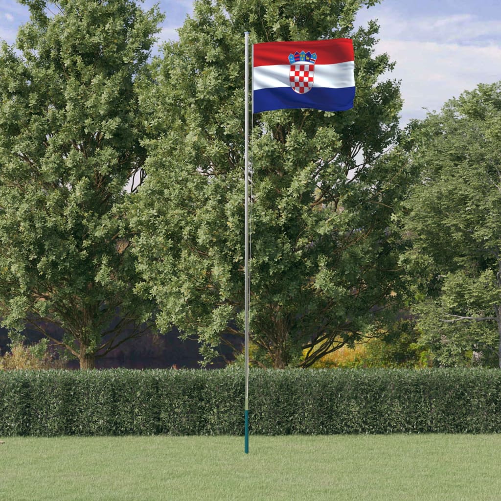 vidaXL alumínium horvát zászló és rúd 6,23 m
