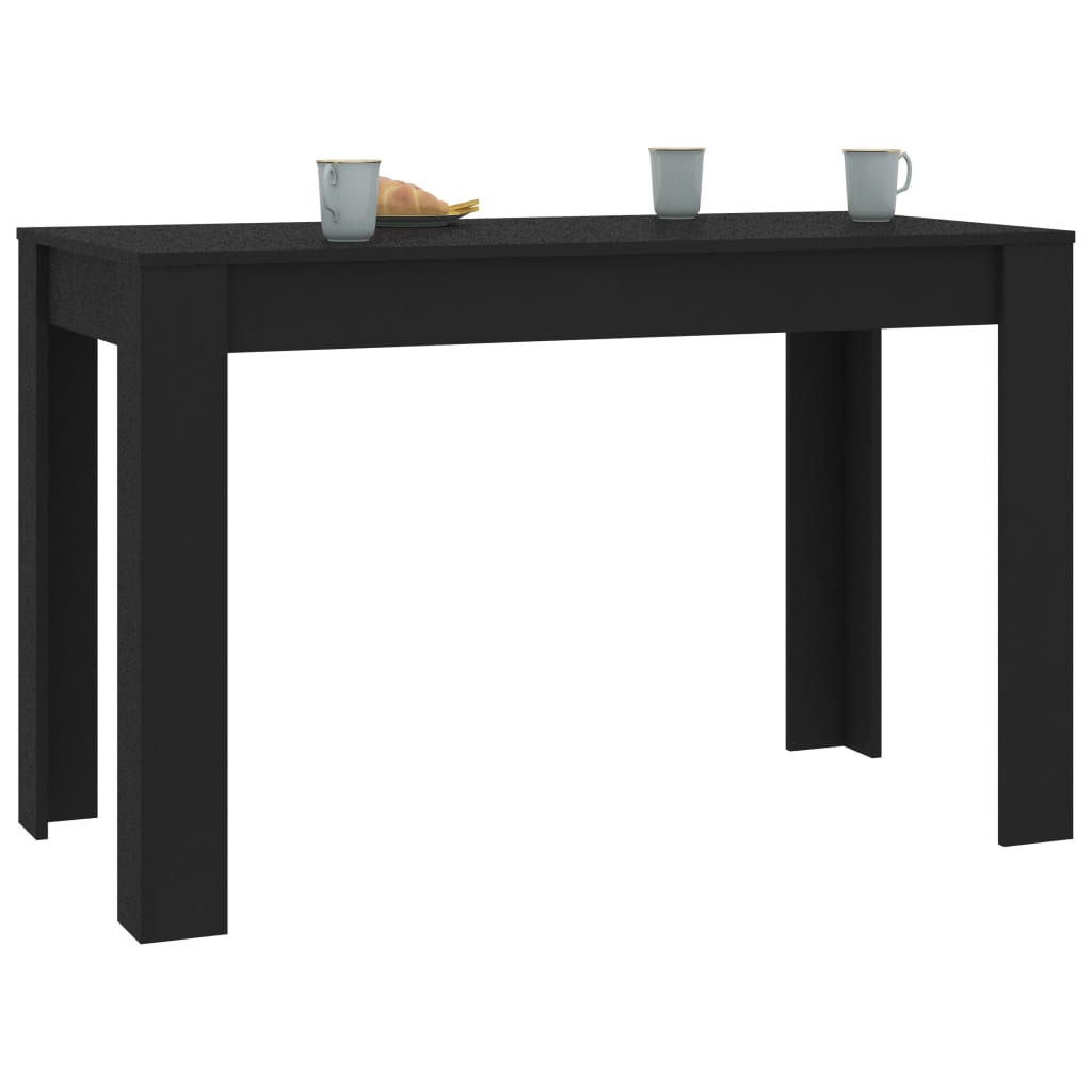 vidaXL fekete forgácslap étkezőasztal 120 x 60 x 76 cm
