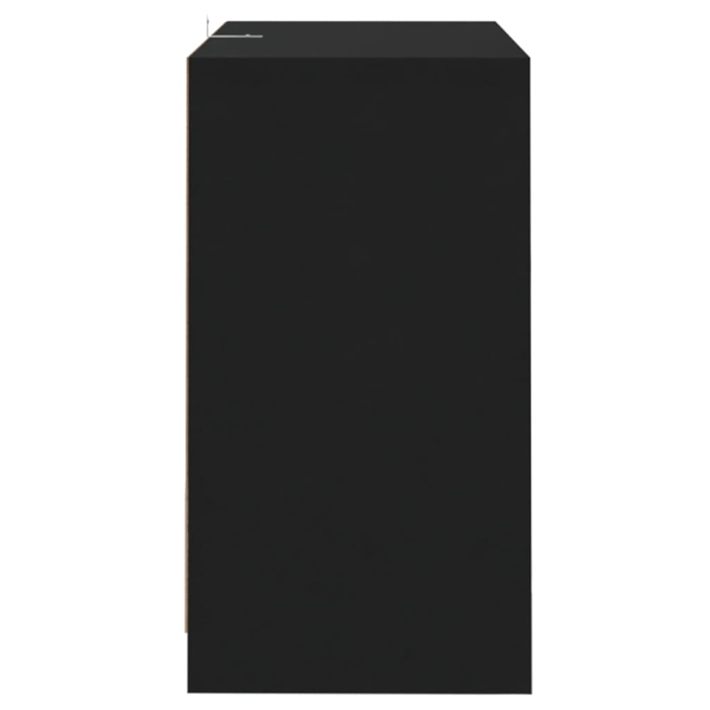 vidaXL 2 db fekete forgácslap tálalószekrény 70 x 41 x 75 cm