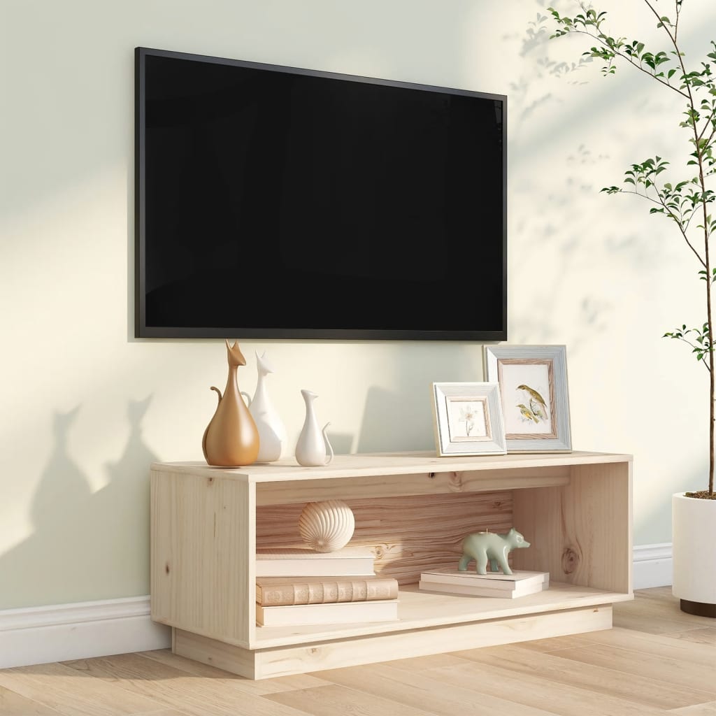 vidaXL tömör fenyőfa TV-szekrény 90x35x35 cm