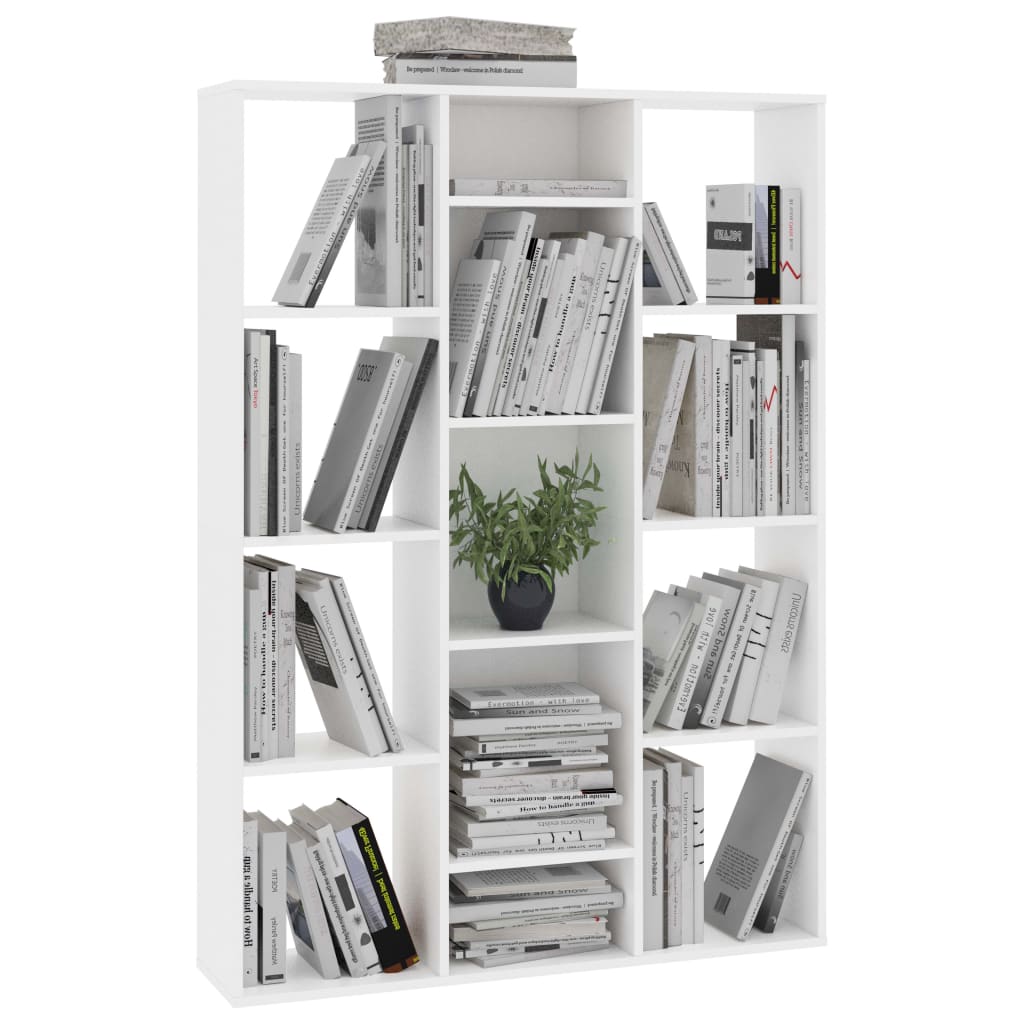 vidaXL fehér forgácslap térelválasztó/könyvszekrény 100 x 24 x 140 cm