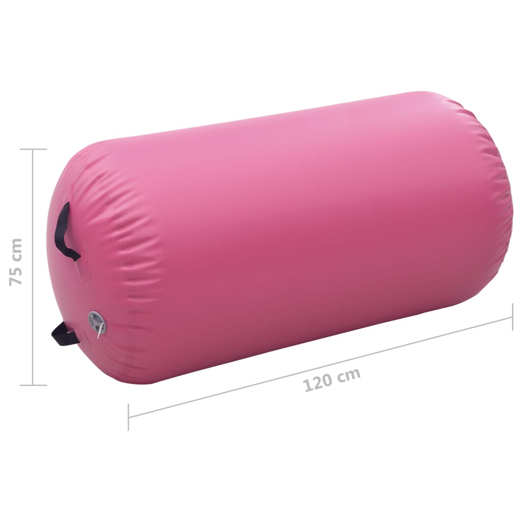 vidaXL rózsaszín PVC felfújható tornahenger pumpával 100 x 60 cm
