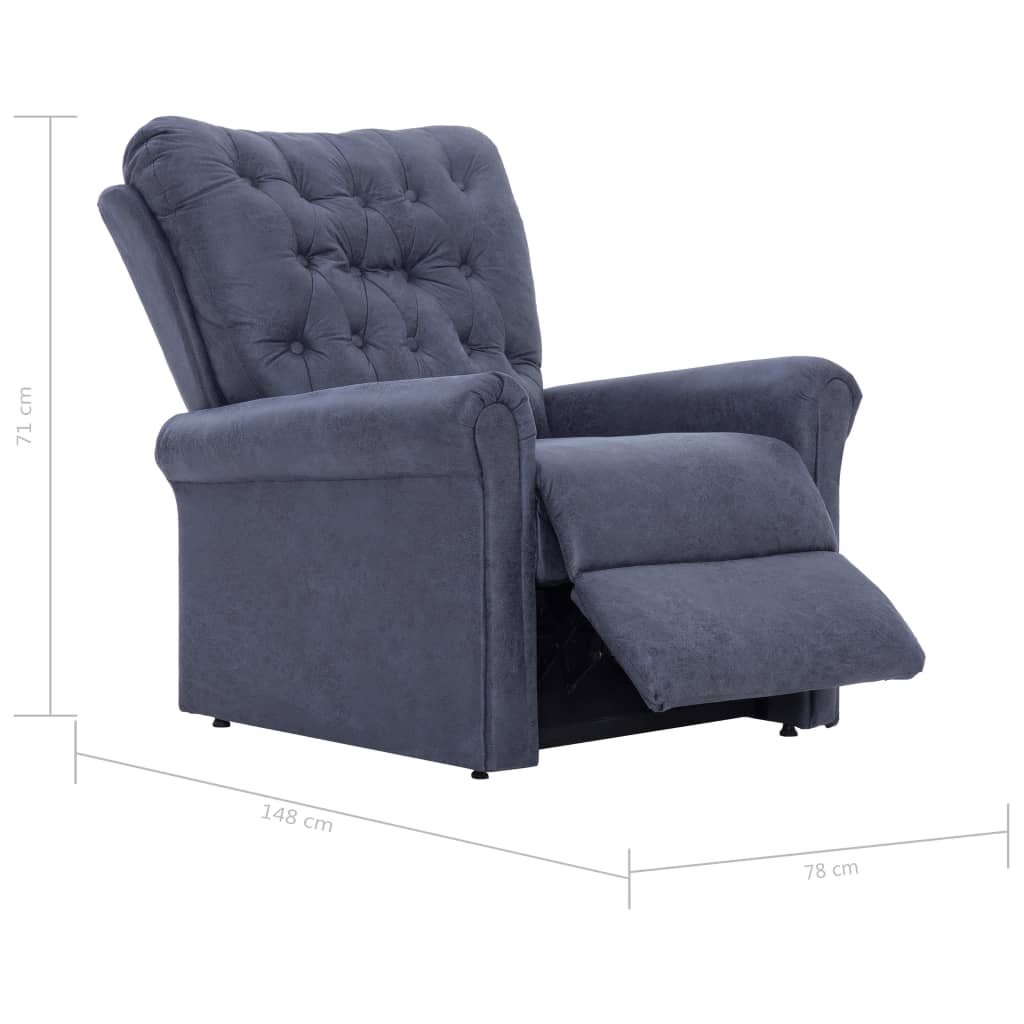 vidaXL szürke művelúr dönthető szék