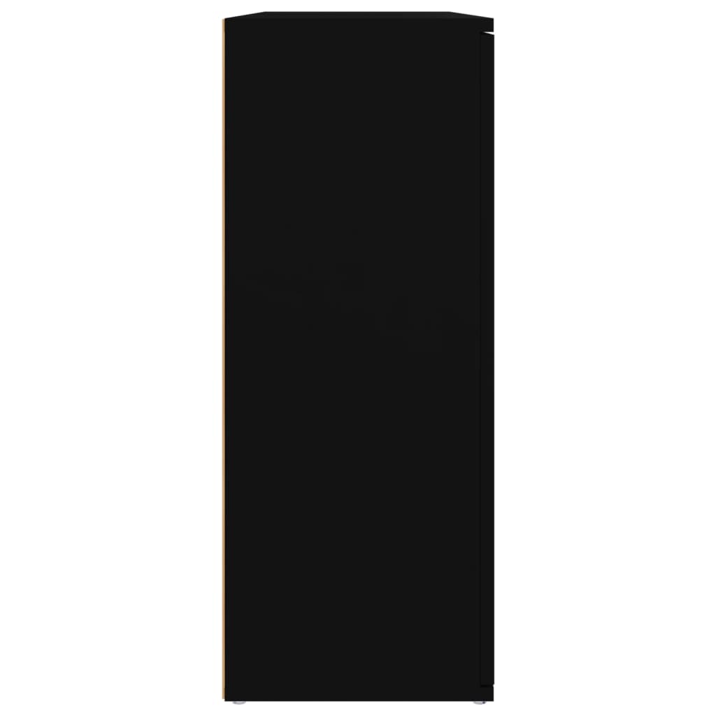 vidaXL fekete szerelt fa tálalószekrény 91 x 29,5 x 75 cm