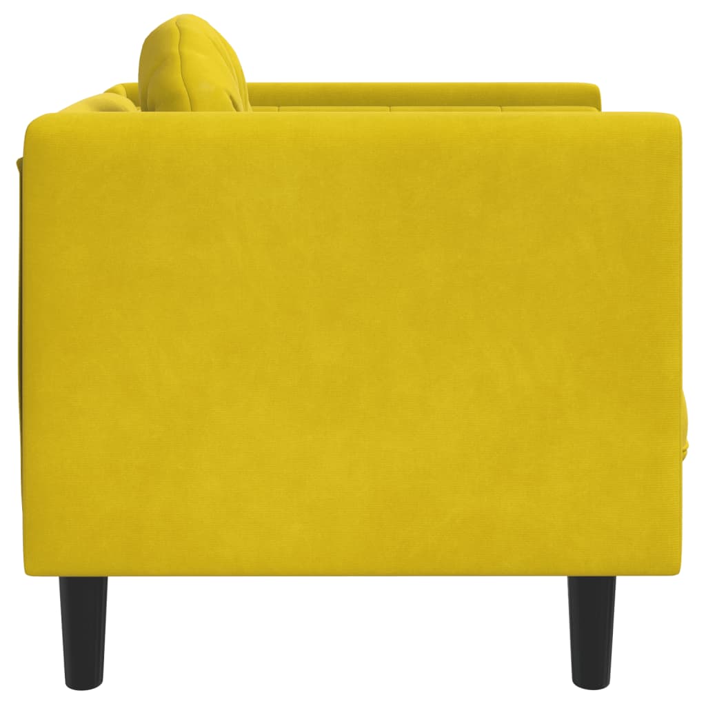 vidaXL sárga bársony kanapéfotel párnával