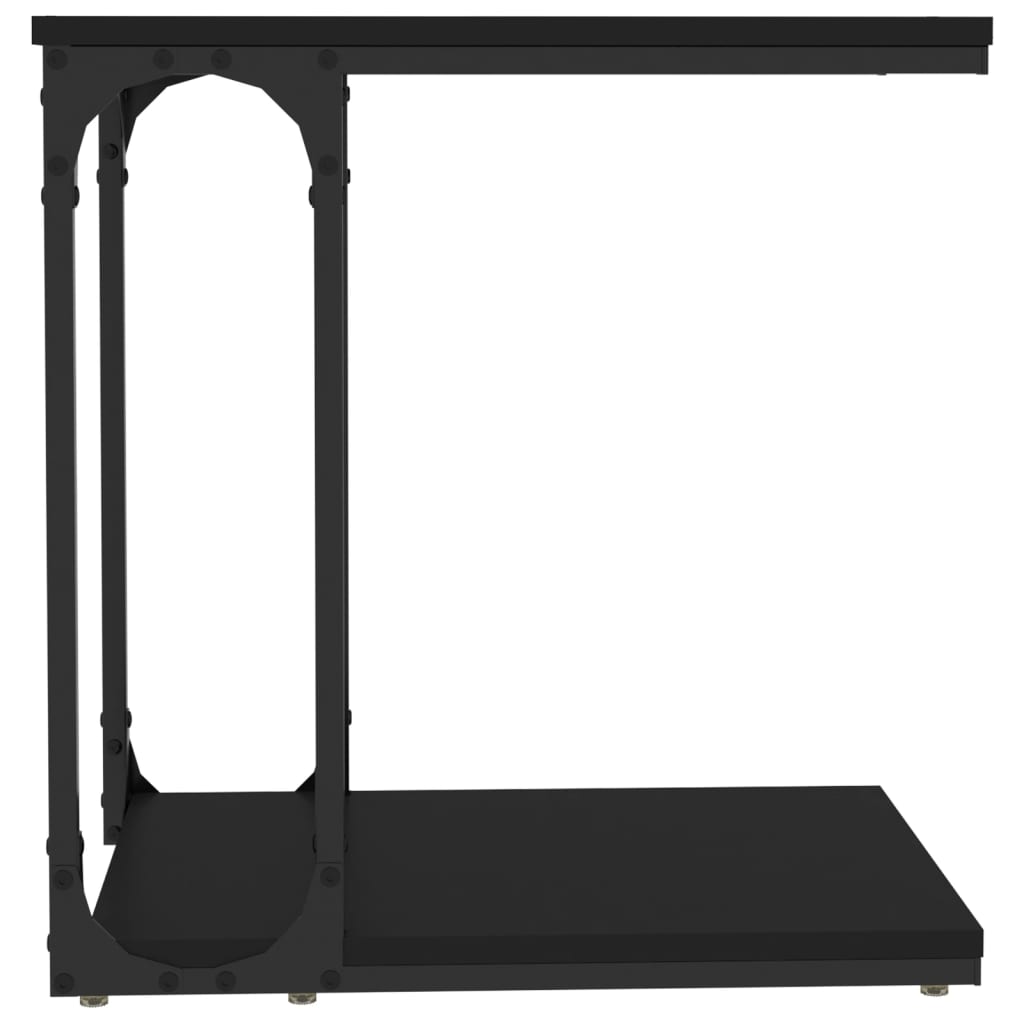 vidaXL fekete szerelt fa kisasztal 50 x 35 x 52 cm
