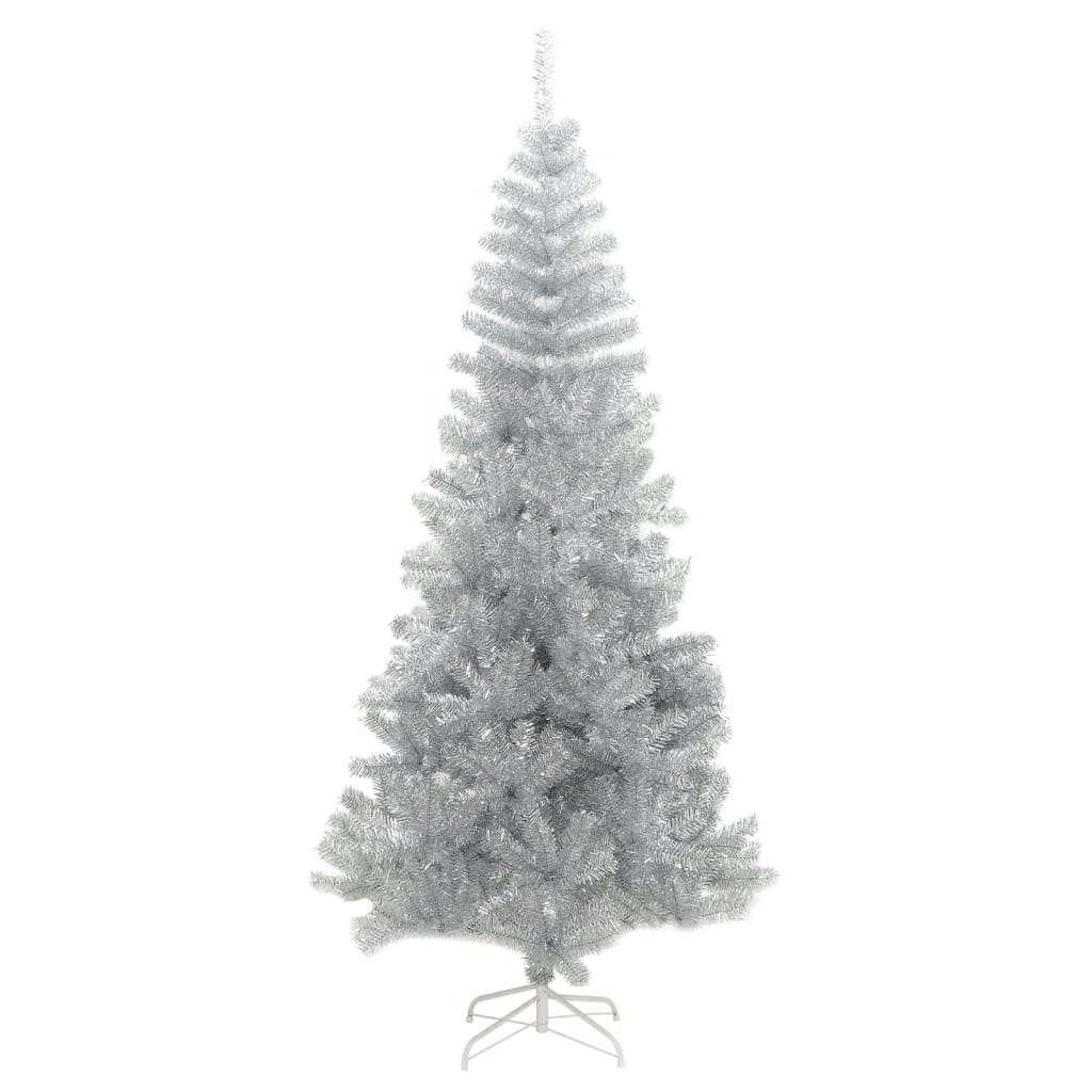 vidaXL ezüstszínű PET műkarácsonyfa állvánnyal 180 cm