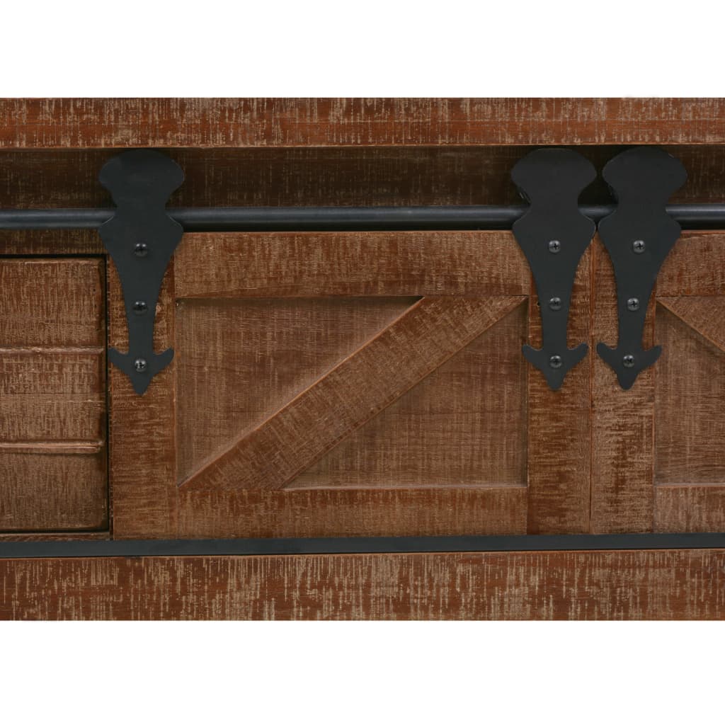 vidaXL barna tömör fenyő konzolasztal 131 x 35,5 x 75 cm
