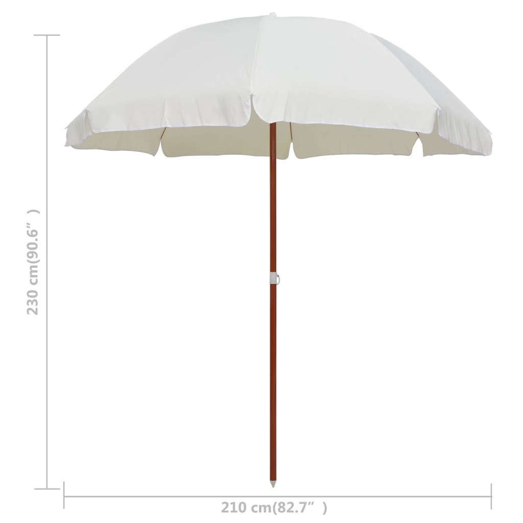 vidaXL homokszínű napernyő acélrúddal 240 cm