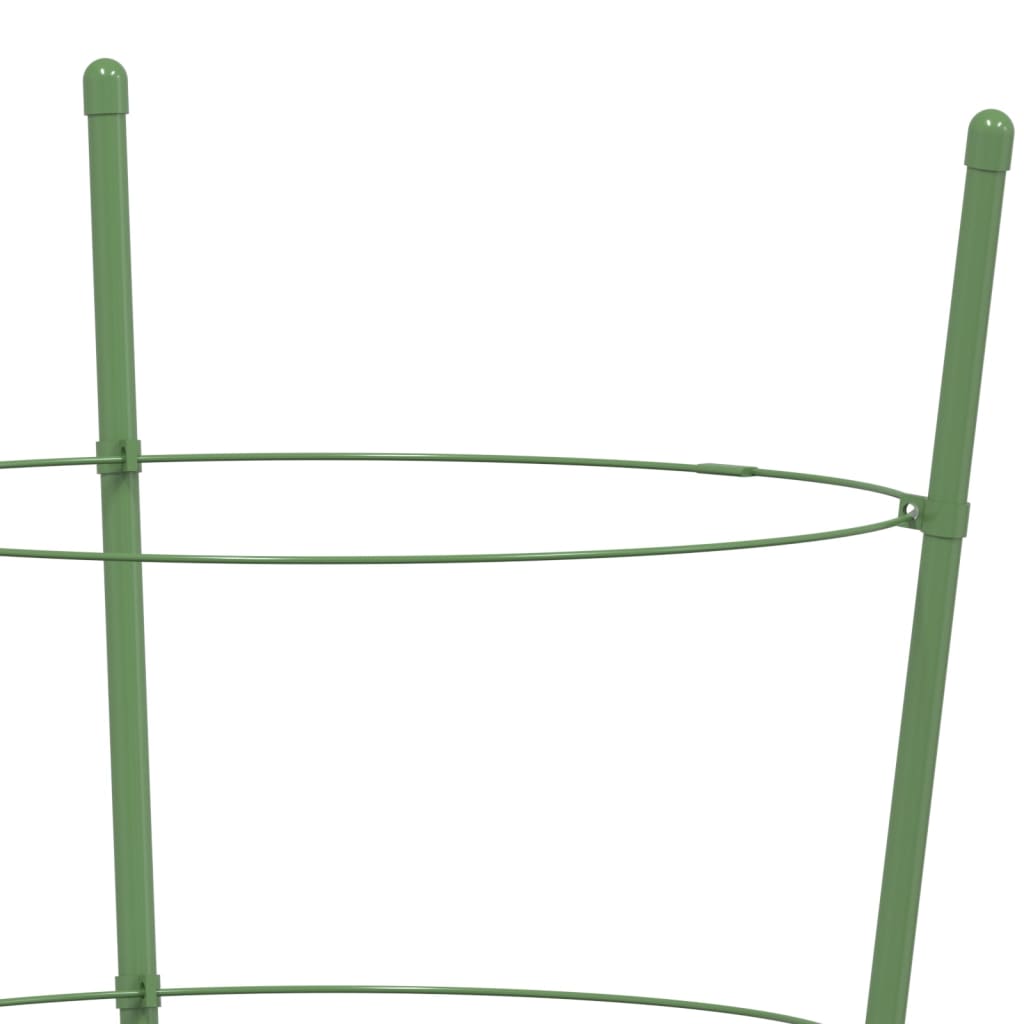 vidaXL 5 db zöld acél kerti növénytámasz 3 gyűrűvel 45 cm