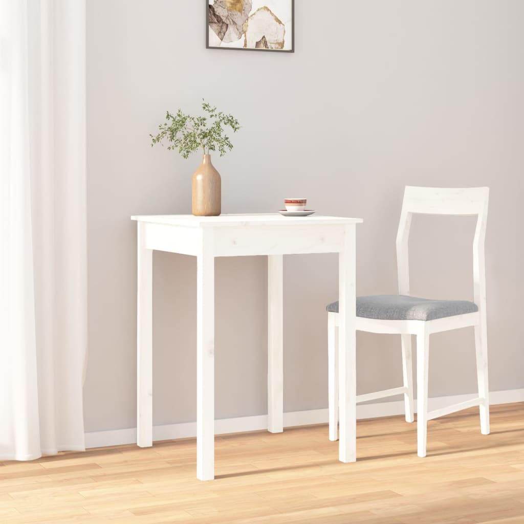 vidaXL fehér tömör fenyőfa ebédlőasztal 55 x 55 x 75 cm