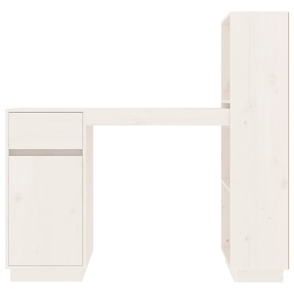 vidaXL fehér tömör fenyőfa íróasztal 110x53x117 cm
