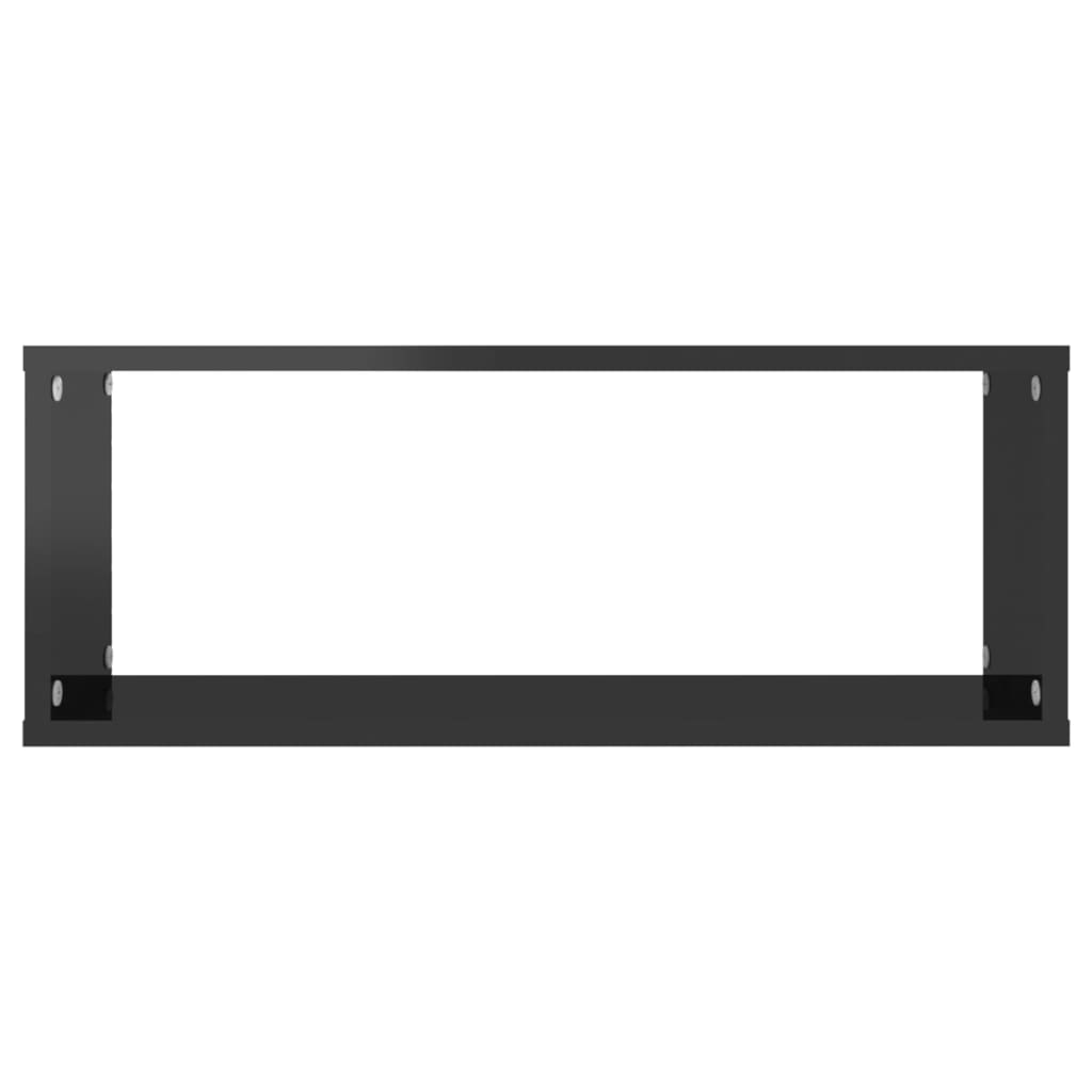 vidaXL 4 db magasfényű fekete forgácslap fali kockapolc 60x15x23 cm