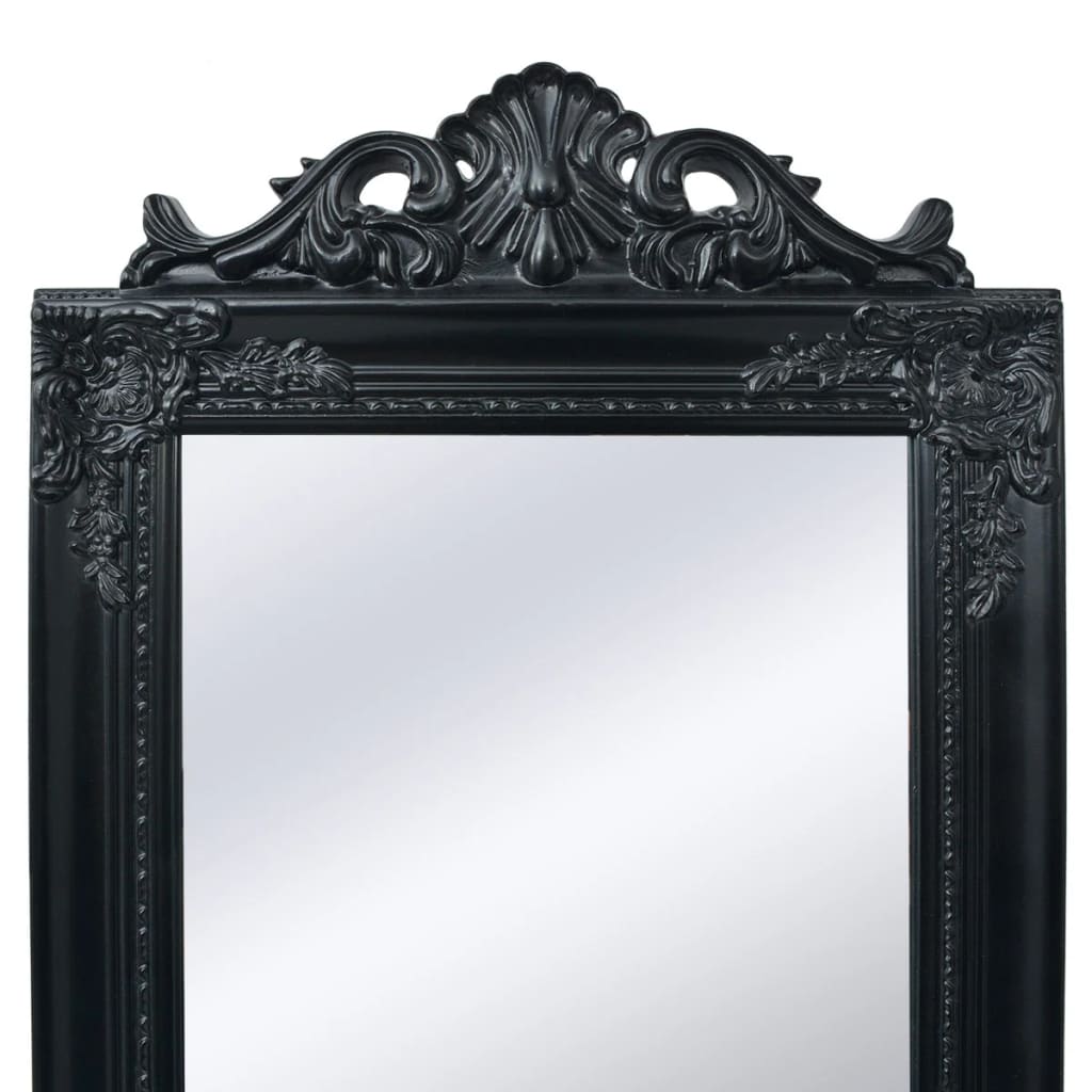 vidaXL Szabadon álló barokk stílusú tükör 160x40 cm fekete