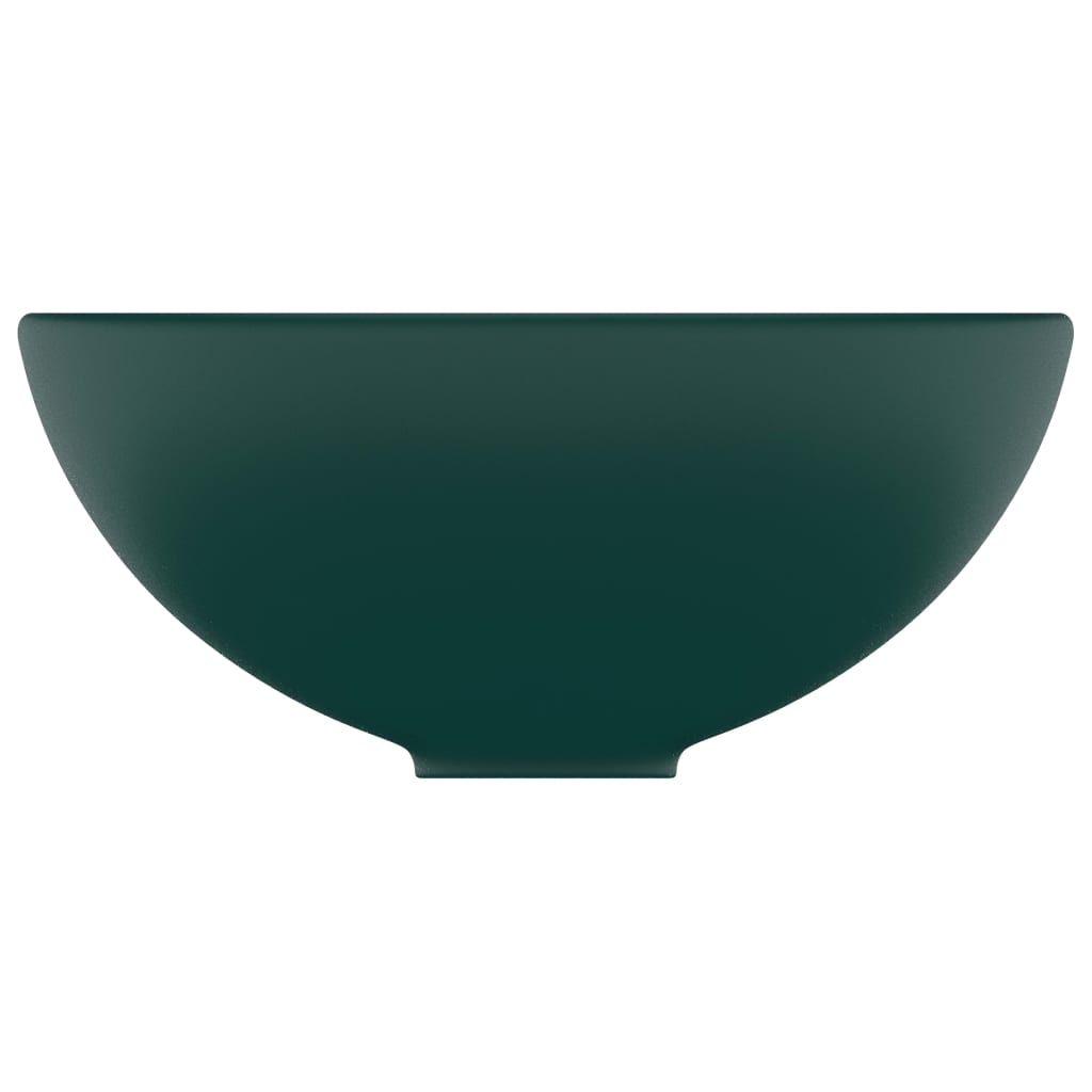 vidaXL kerek matt sötétzöld kerámia luxus mosdókagyló 32,5 x 14 cm