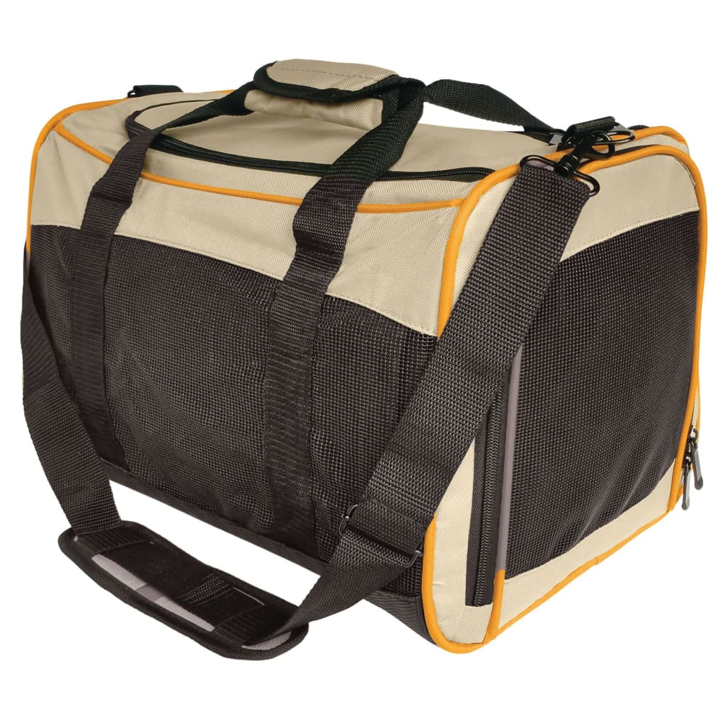 Kurgo Wander Carrier fekete, narancs és homokszínű kutyaszállító táska