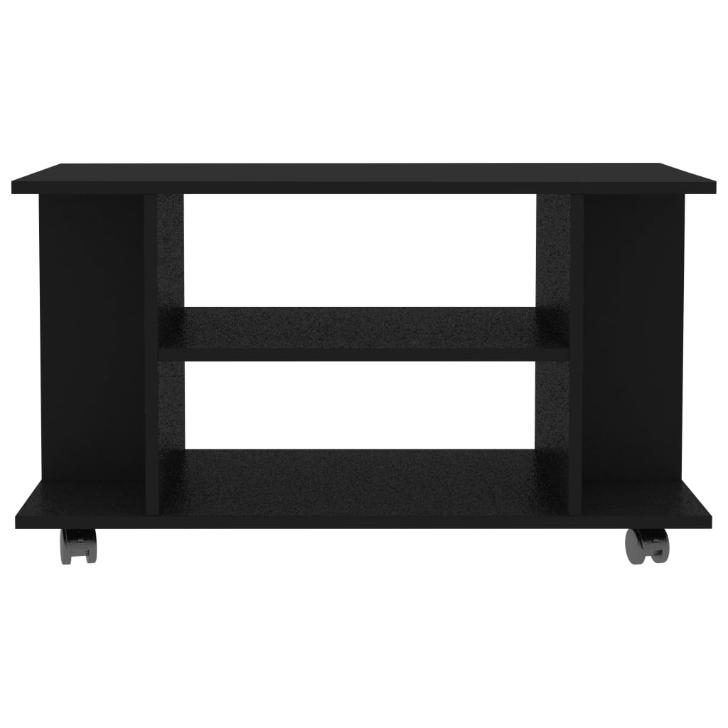 vidaXL fekete szerelt fa TV-szekrény görgőkkel 80 x 40 x 45 cm