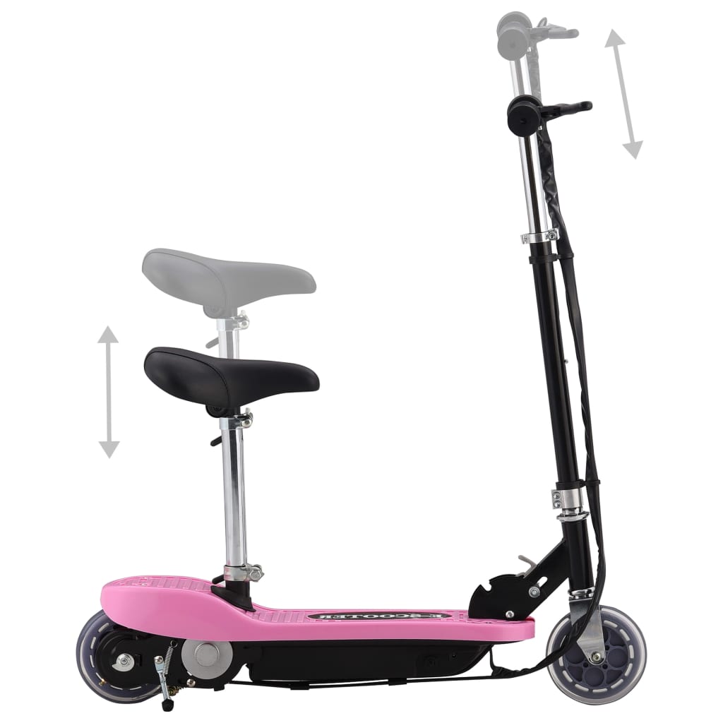 vidaXL rózsaszín elektromos roller üléssel 120 W