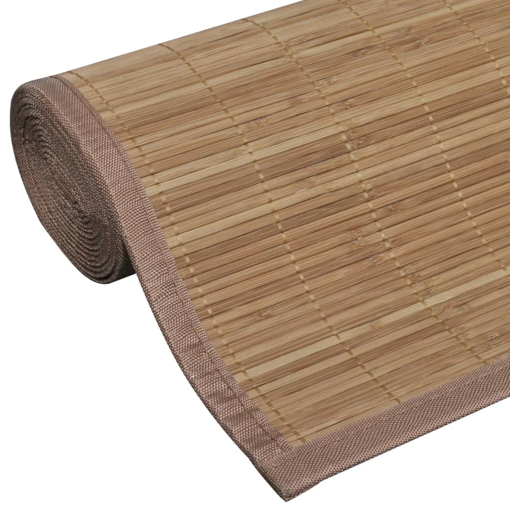 Négyszögletes barna bambusz szőnyeg 150 x 200 cm