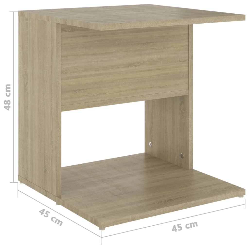 vidaXL sonoma-tölgy színű forgácslap kisasztal 45 x 45 x 48 cm