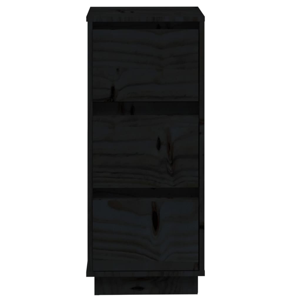vidaXL 2 db fekete tömör fenyőfa tálalószekrény 32 x 34 x 75 cm