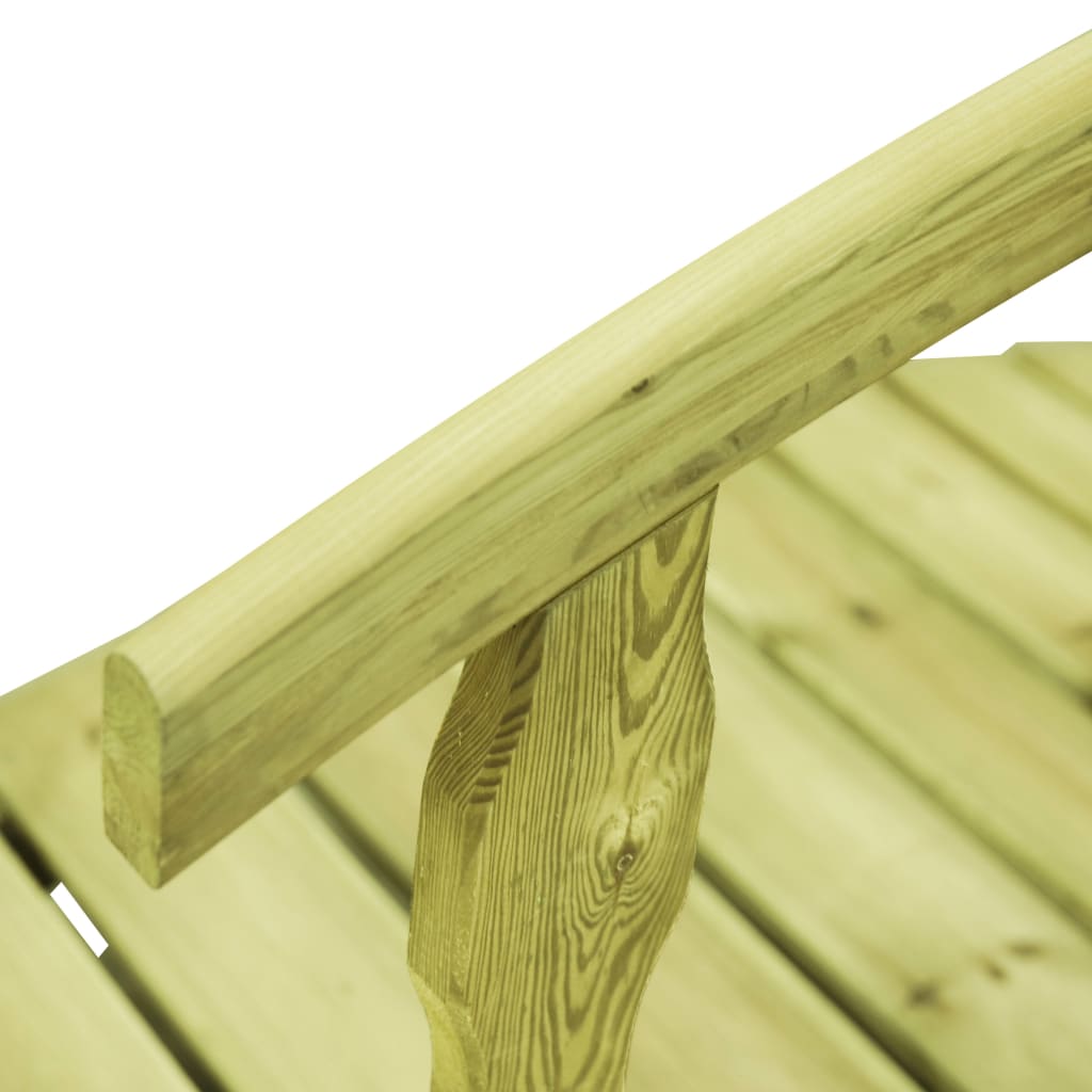 vidaXL impregnált fenyőfa kerti híd korláttal 170 x 74 x 105 cm