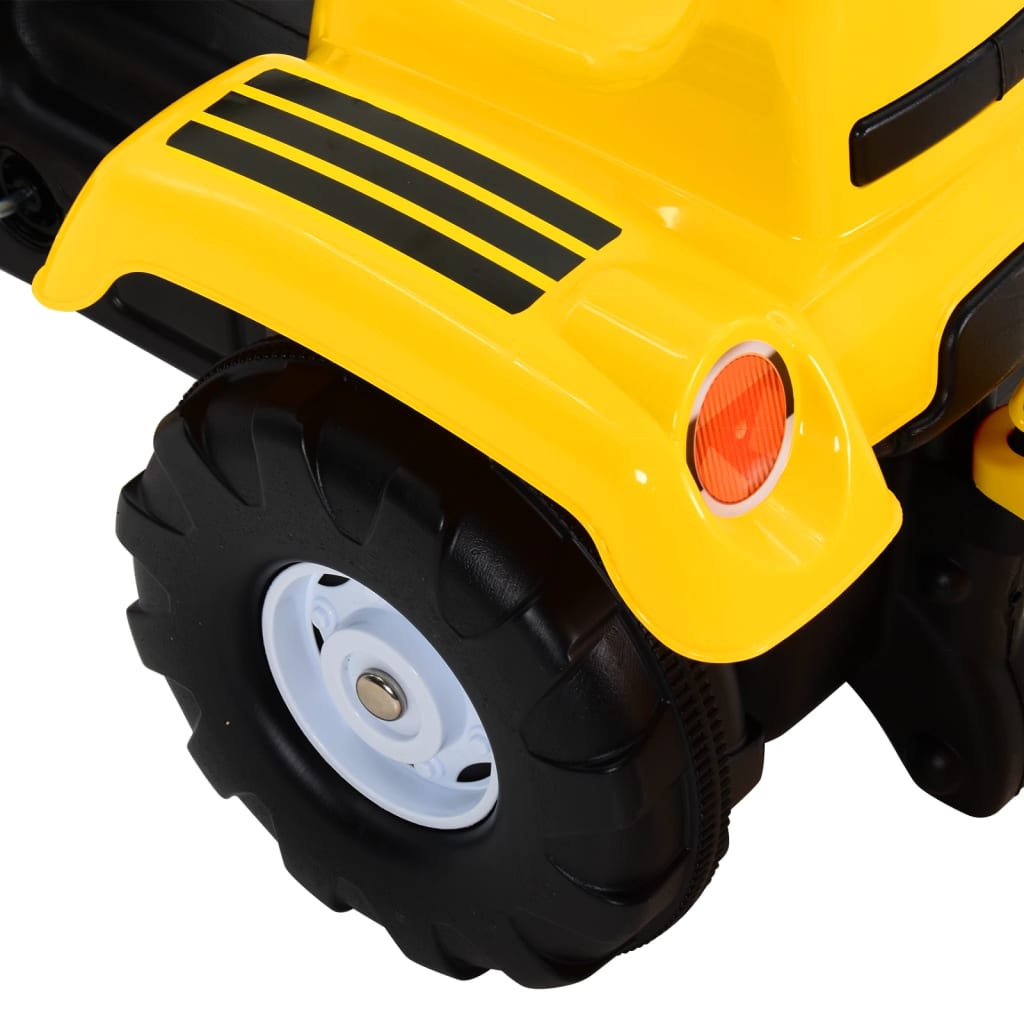 vidaXL sárga pedálos gyermektraktor pótkocsival