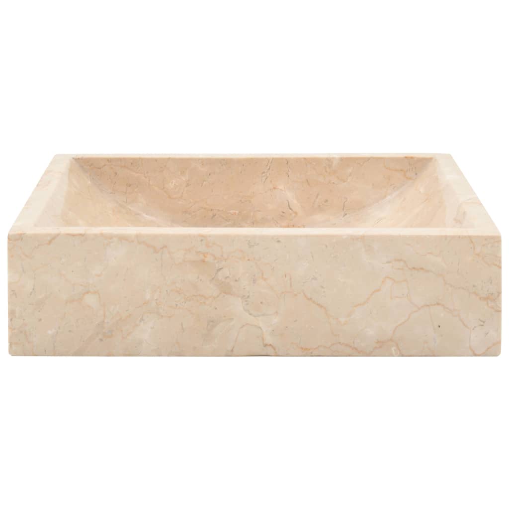 vidaXL magasfényű krémszínű márvány mosdókagyló 45 x 30 x 12 cm