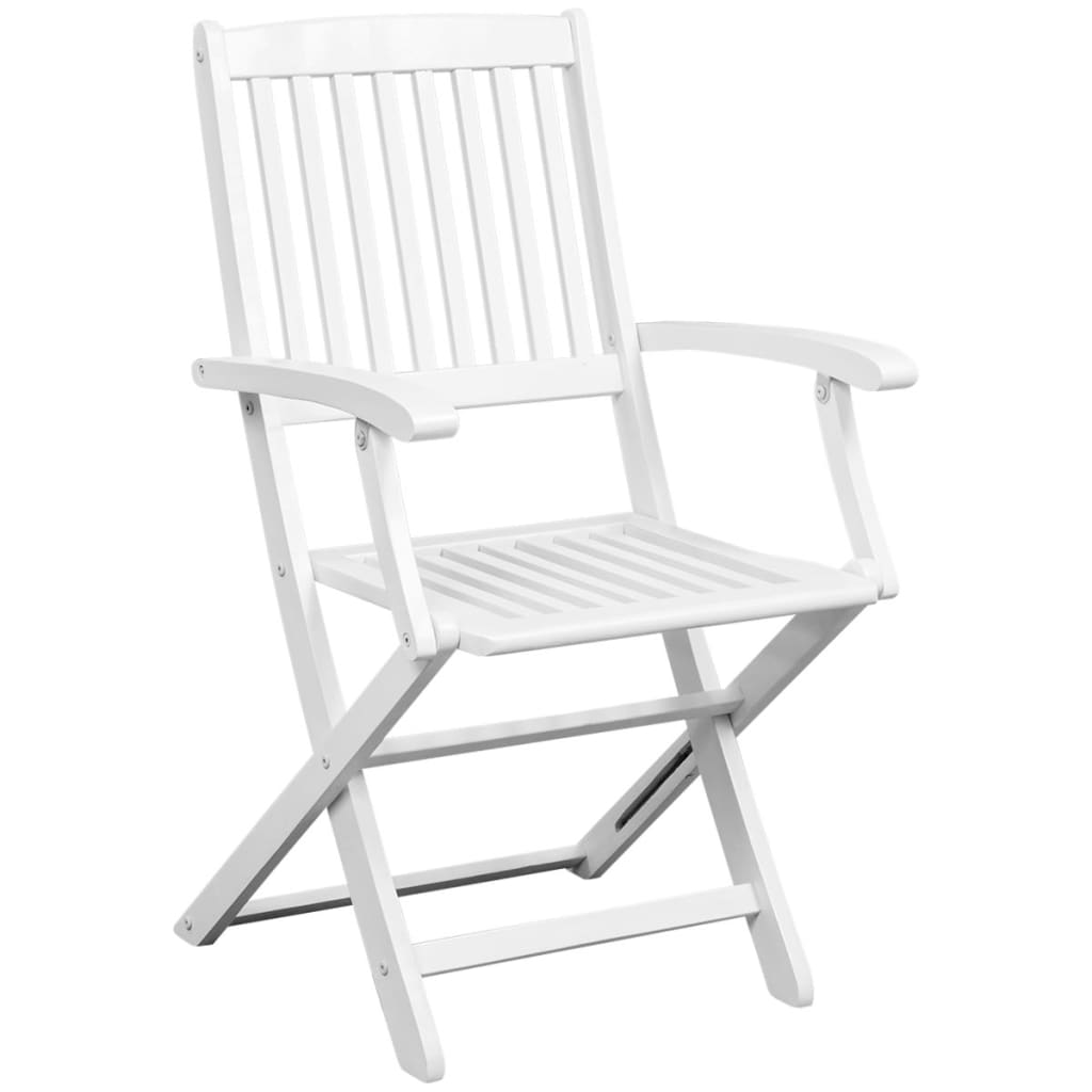 vidaXL 2 db fehér összecsukható tömör akácfa kerti szék