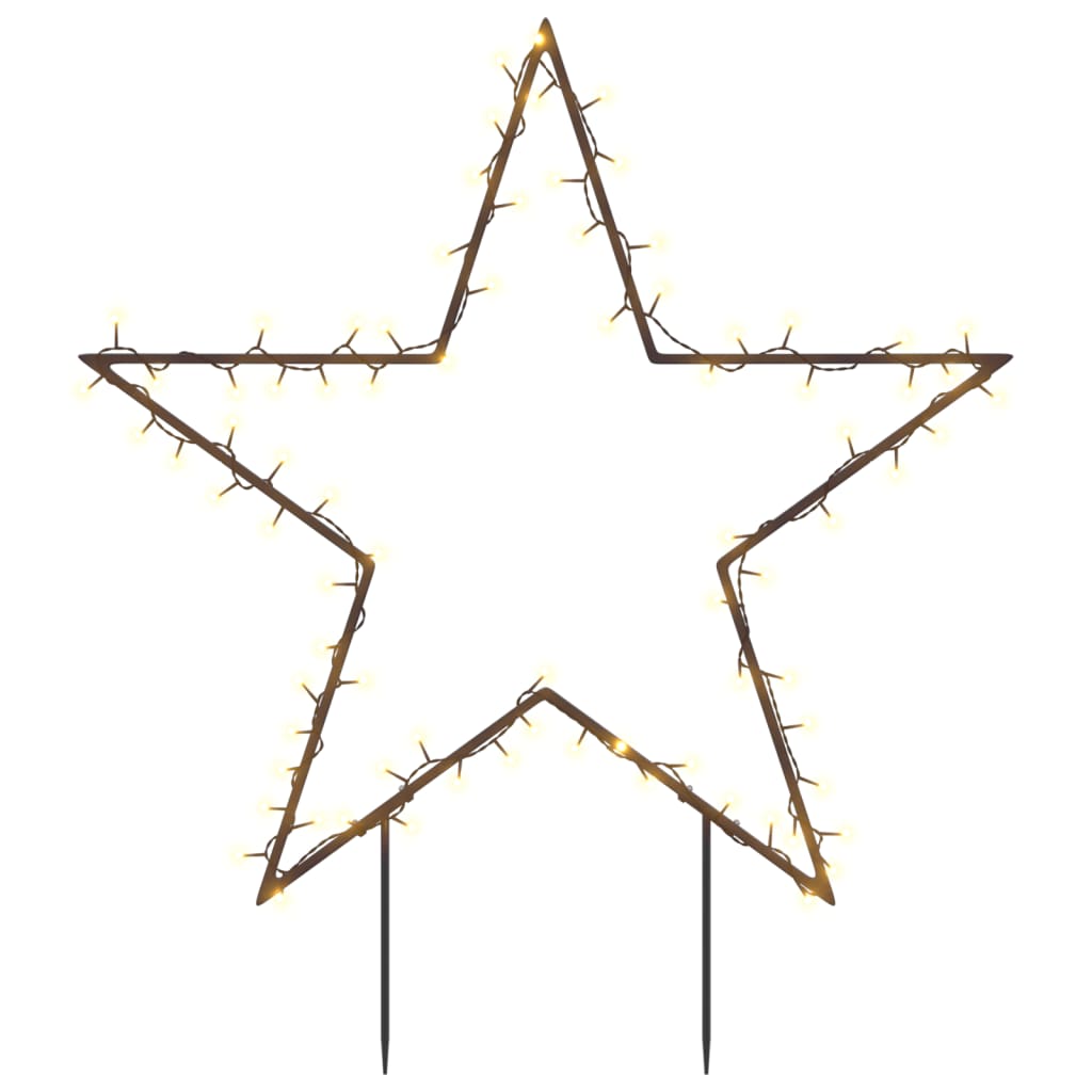 vidaXL karácsonyi csillag fénydekoráció cövekekkel 80 LED 60 cm
