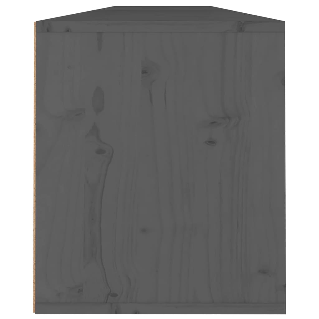 vidaXL 2 darab szürke tömör fenyőfa faliszekrény 100 x 30 x 35 cm