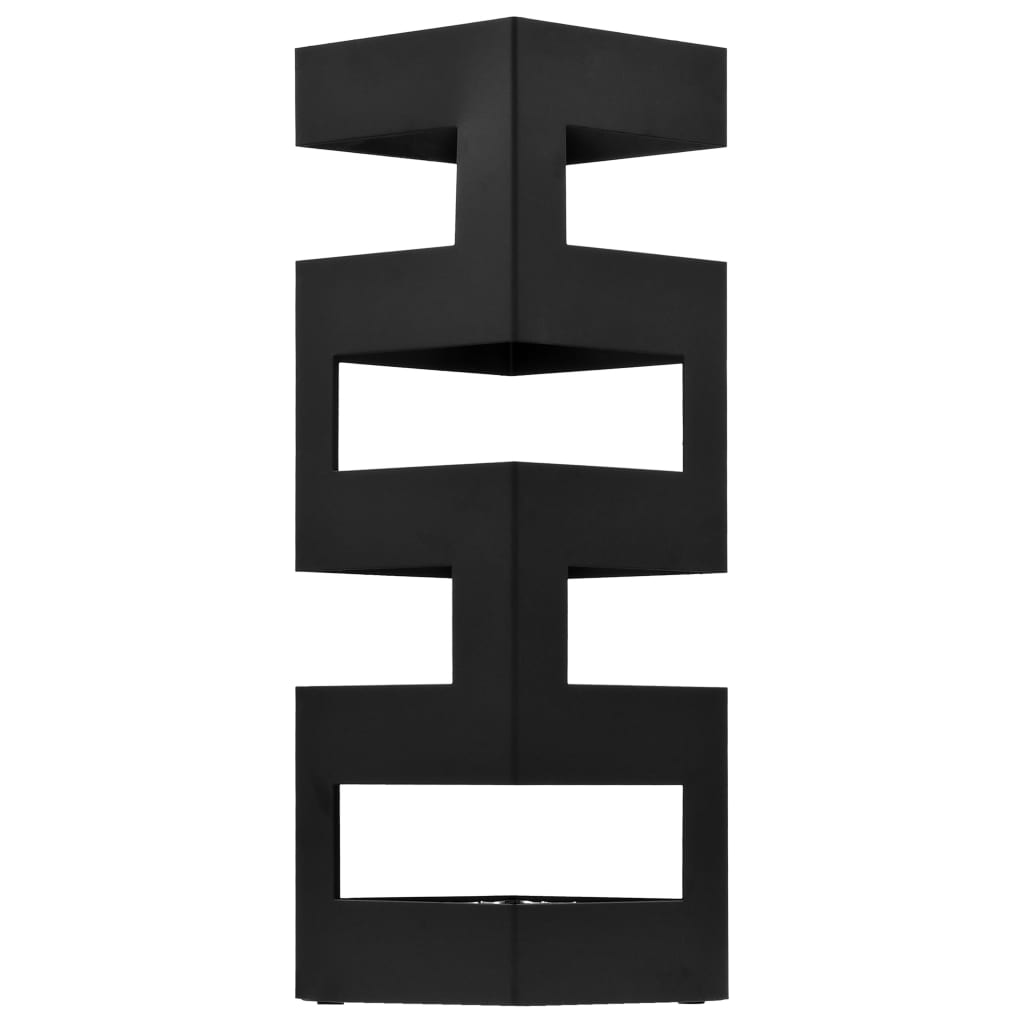 vidaXL fekete acél esernyőtartó Tetris-mintával