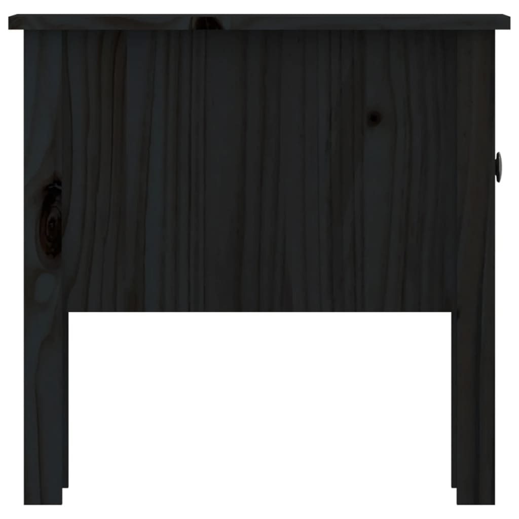 vidaXL 2 db fekete tömör fenyőfa kisasztal 50 x 50 x 49 cm