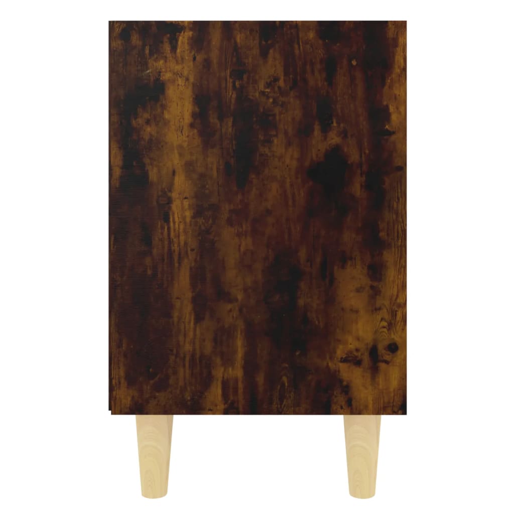 vidaXL 2 db füstös tölgy színű éjjeliszekrény fa lábakkal 40x30x50 cm