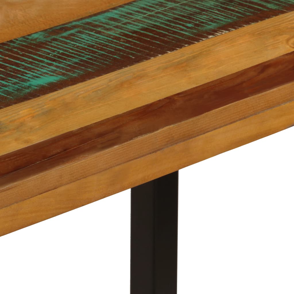 vidaXL tömör újrahasznosított fa és acél étkezőasztal 115 x 55 x 76 cm
