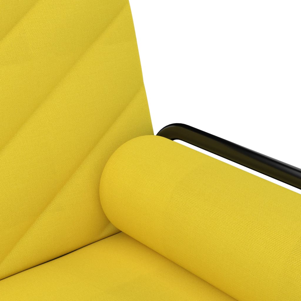 vidaXL világossárga szövet kanapéágy karfákkal