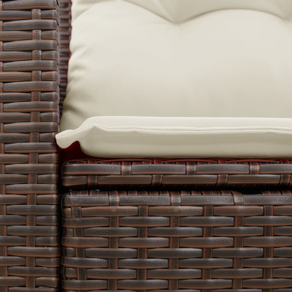 vidaXL 2 személyes barna polyrattan kerti kanapé párnával