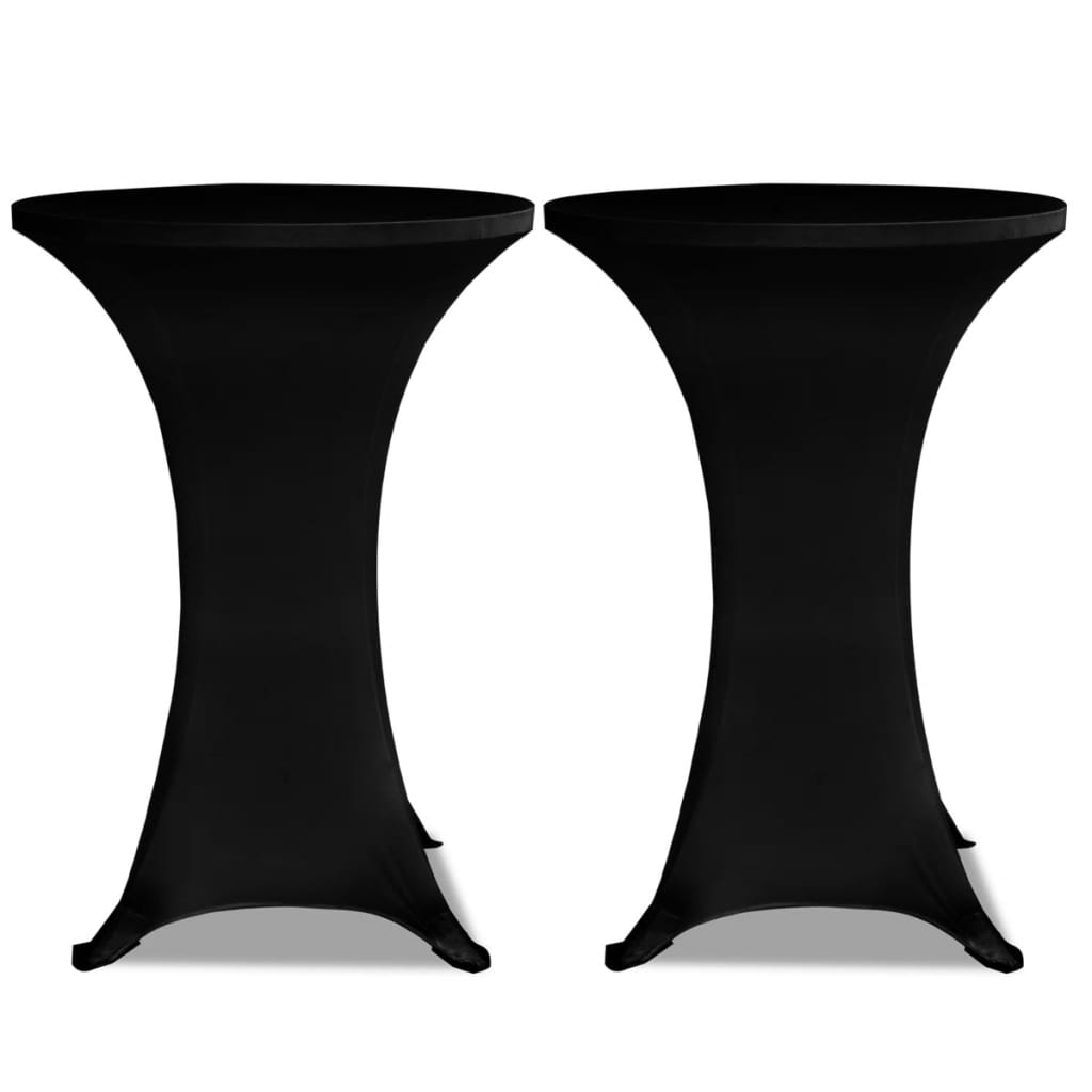 vidaXL 4 db fekete sztreccs asztalterítő bárasztalhoz Ø80 cm