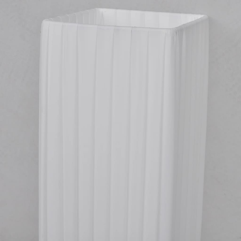 Szögletes rozsdamentes acél állólámpa PE árnyékolóval fehér