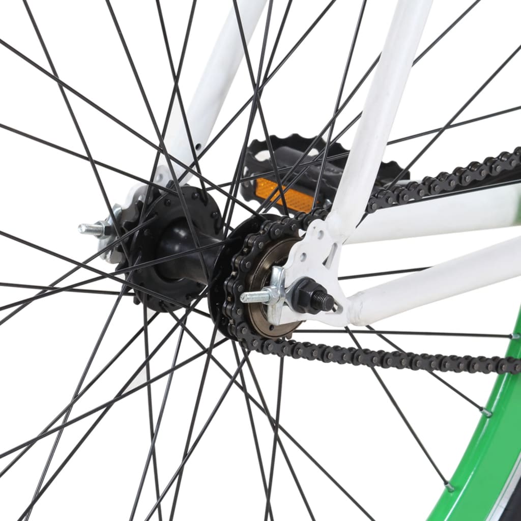 vidaXL fehér és zöld fix áttételes kerékpár 700c 51 cm