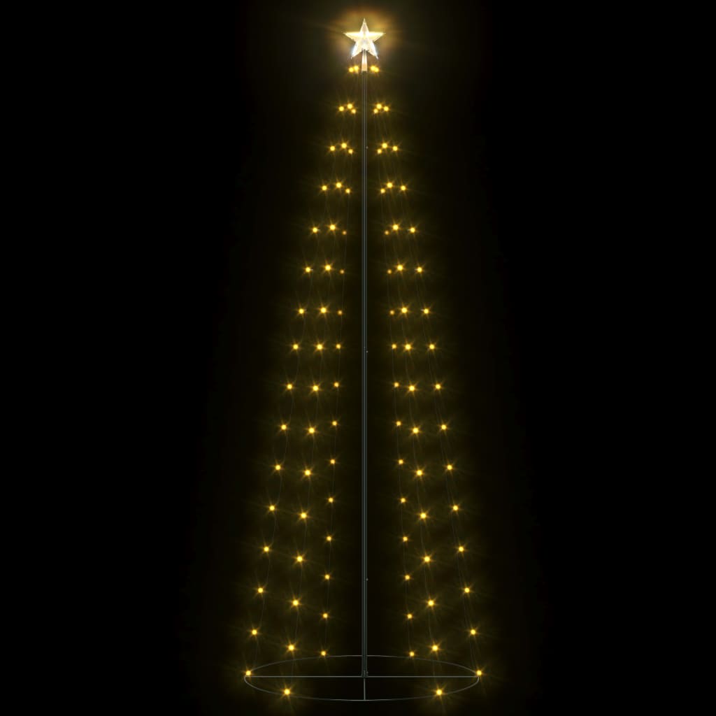 vidaXL kúp alakú karácsonyfa 100 meleg fehér LED-del 70 x 180 cm